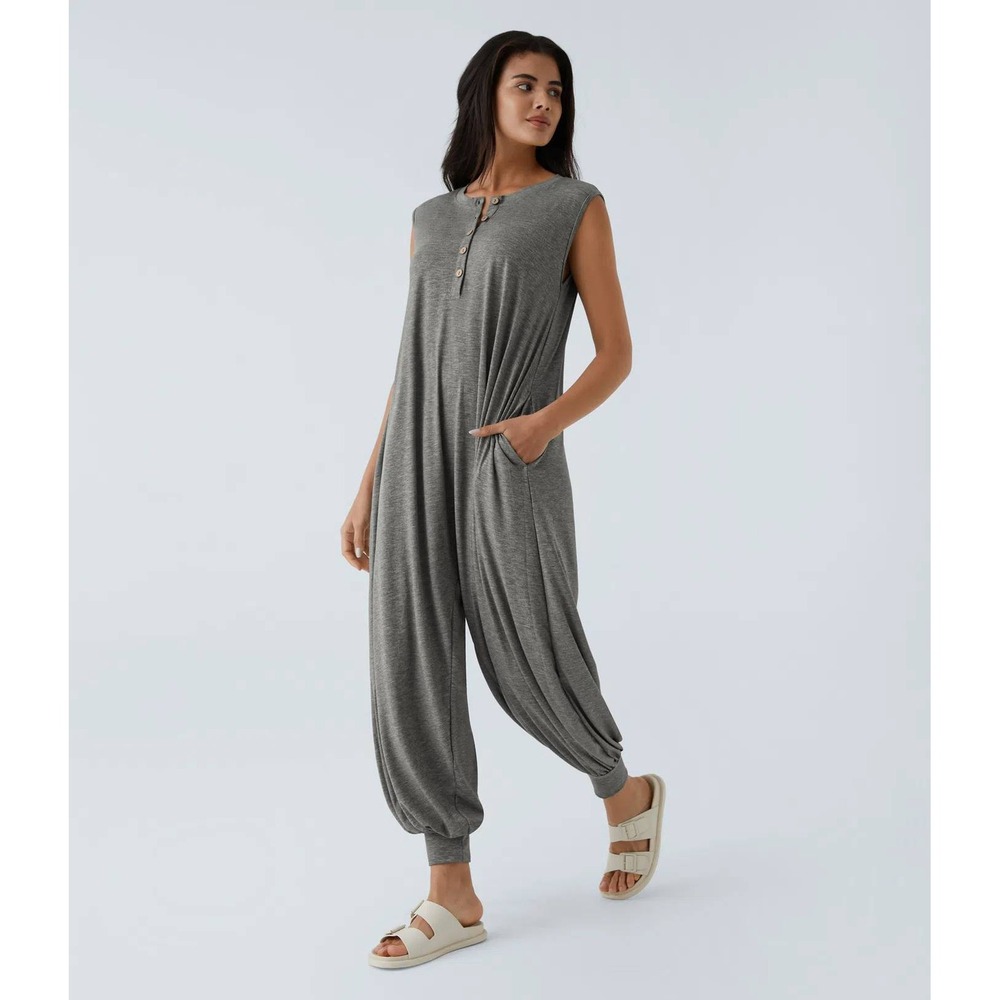HALARA Gray Sleeveless Jumpsuit